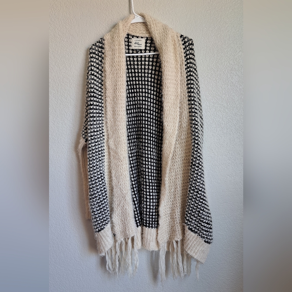 Cotton On Cozy Heavy Knit Fringe Long Lined Cardigan Sweater Size XS/S